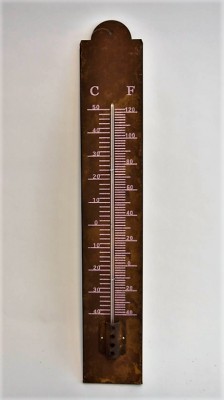Meststoffen Tuingereedschappen Thermo- en regenmeters Thermometer geroest metaal L  (WJ81220)