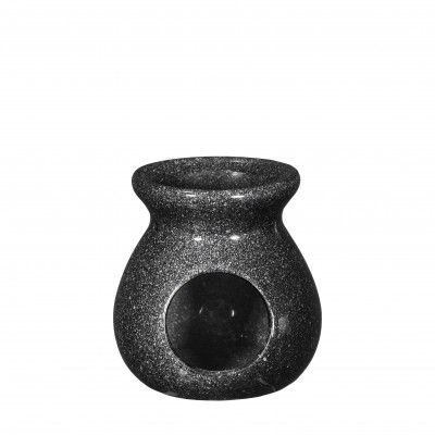Najaarsbollen Amberblokjes, raspen en geurbranders Geurbrander Vesuvius keramiek zwart  (WJ36009)