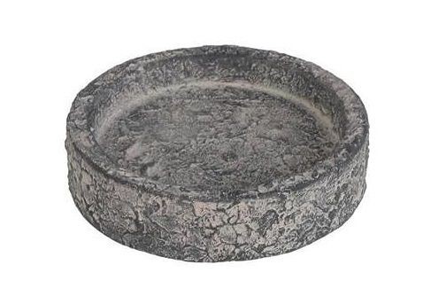 Elba metalen bord, zwart, d16 cm Amberblokjes, raspen en geurbranders Schotel EBI cement donker grijs 8 cm  (WJ36051)