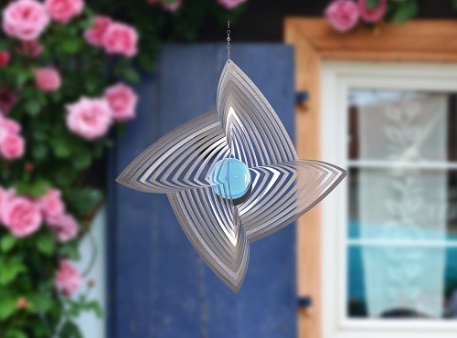 Najaarsbollen Windspinners Windspinners van RVS Art Design Riola 50 mm aqua kogel  (750486)
