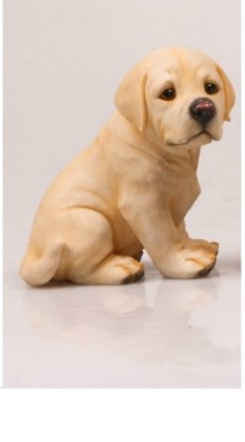 Levensechte beelden Dierenbeelden levensecht Hondje gevlekt 14 cm zittend Labrador 18 cm zittend  (3138S zittend)