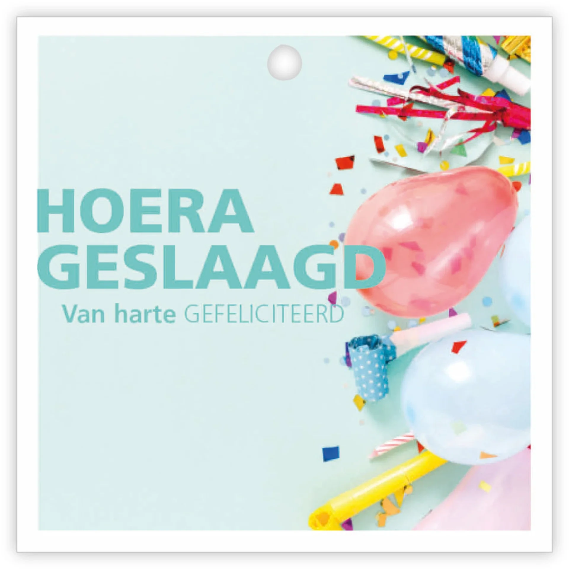 Kaartje " Hoera Geslaagd"