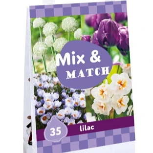 Geschenk tas bollenmix Mix & Match Lilac 35 stuks