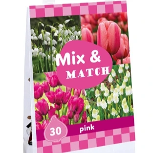 Geschenk tas bollenmix Mix & Match Pink 30 stuks