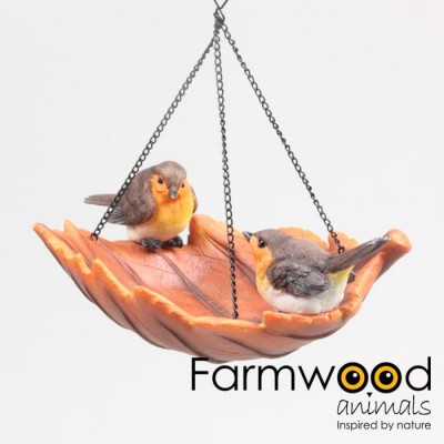 Roodborstje vogelbad hangend 19.5x17.5x20