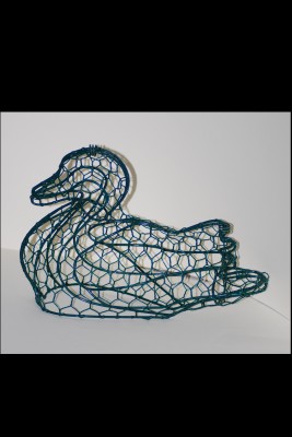 Buxusfiguur Eend groen geplastificeerd