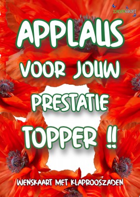 Applaus topper met klaproos