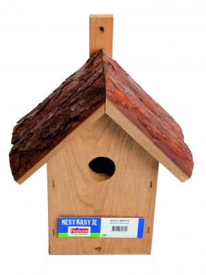 Nestkast voor mezen met boomschorsdak